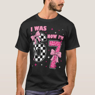7-års födelsedagsflicka Jag var 6 nu är jag 7 Coqu T Shirt