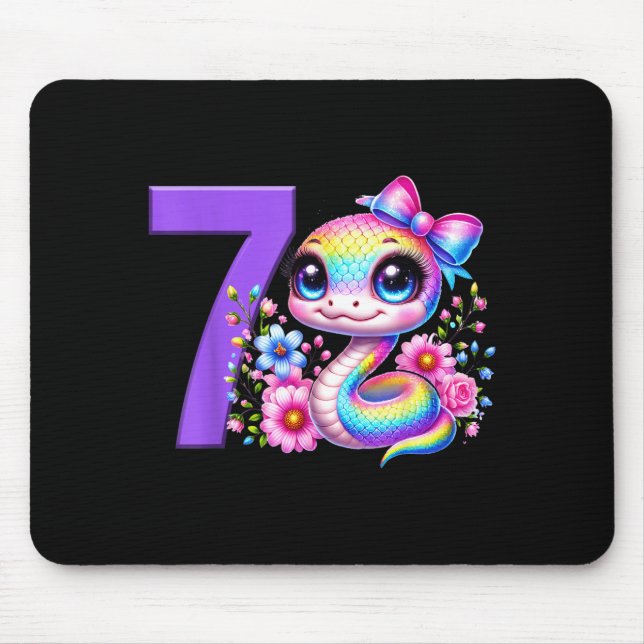 7-års födelsedagsflicka Ormfest Rainbow Coquette B Musmatta (Framsidan)