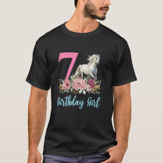 7-års födelsedagshäst 7 år Sju Äntligen 7 Födelsed T Shirt