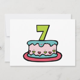 7-års födelsedagstårta kort