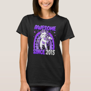 7 års Gamla Unicorn Flossing 7:e Birthday Girl Uni T Shirt