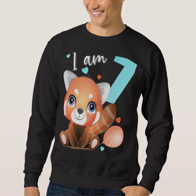 7 års gammal 7-dagarsdagskuffe Boy Girl Panda Lång Ärmad Tröja (Framsida)