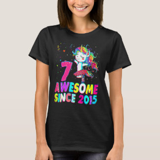7 års gammal 7:e-födelsedag, Ballet Unicorn Girl s T Shirt