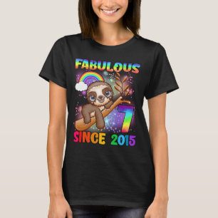 7 års gammal 7:e-födelsedag Dute Little Sloth Girl T Shirt