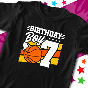 7 års gammal basketboll Party Theme 7:e Birthday B T Shirt