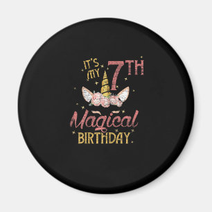 7 års gammal Birthday Girl Gift Unicorn 7:e Birthd Magnet