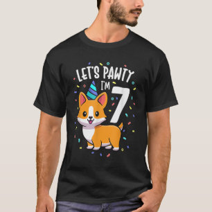 7 års gammal Corgi Hund älskare 7:e-Födelsedagsfes T Shirt
