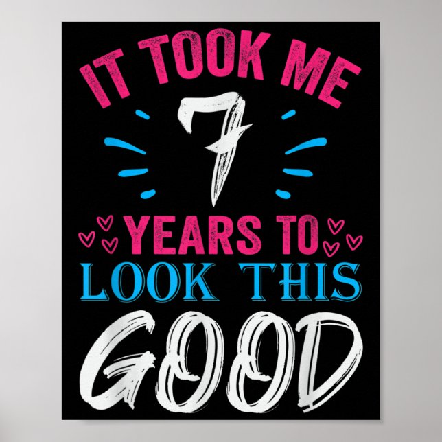 7 års gammal födelsedagsgrafik, 7:e B-da Poster (Framsidan)
