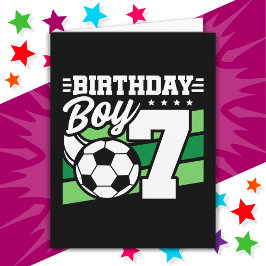 7 års gammal fotboll Party 7:e födelsedag Kort