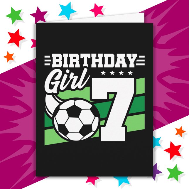 7 års gammal fotbollsflicka i fotboll i Party 7:e Kort (Skapare uppladdad)