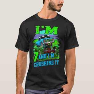 7 års gammal krockande monster Lastbil 7:e födelse T Shirt