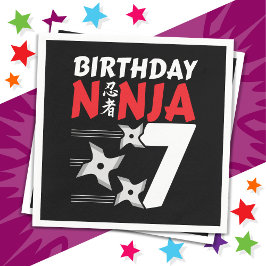 7 års gammal Ninja Party Stars Kids 7:e födelsedag Pappersservett