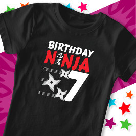 7 års gammal Ninja Party Stars Kids 7:e födelsedag T Shirt