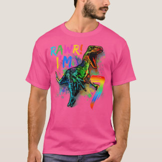7 års gammal Shirt 7:e Birthday Boy T Rex Dinosaur
