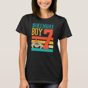 7 års Gold Cute Jumping Spider Birthday Boy Party T Shirt