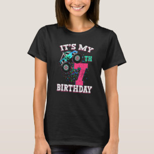 7 års Old Girl 7:e Birthday Monster Lastbil Boy Cr T Shirt