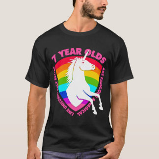 7 års Old Unicorn 7:e Birthday Gift for Women Gir T Shirt
