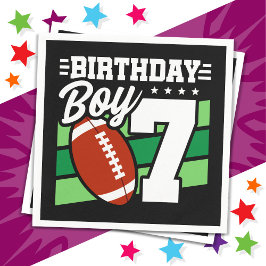 7 års Party-temat 7:e födelsedjoklek i fotboll Pappersservett
