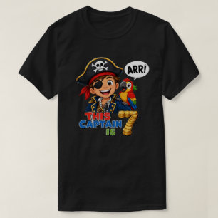 7-års piratkapten pojk fest skatt t shirt