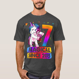 7 års Uncorn Flossing 7:e Birthday Girl Unic T Shirt