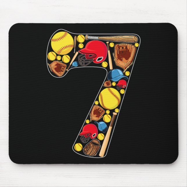7-årsdag Flicka Mjuk tema 7 år gammal födelsedag Musmatta (Framsidan)