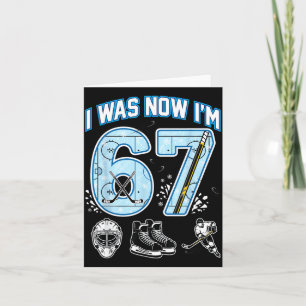 7-årsdag Jag var 6 nu är jag 7 Sex Sju 67 Ishockey Kort