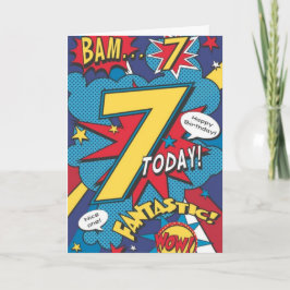 7-årsdagskort - Wow Fantastisk Supperhjälte Kort