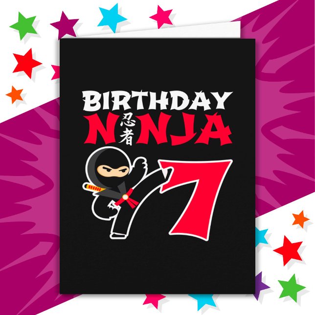 7-årsjubileum Karate Ninja Party Kids 7:e Kort (Skapare uppladdad)