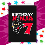 7-årsjubileum Karate Ninja Party Kids 7:e Kort<br><div class="desc">I dag är Ninja 7 perfektens gåva till en 7-årig ninja-födelsedagsfest! Den japanska symbolen för Ninjutsu med tecknad ninja karate sparkar födelsedagstjuren eller så kommer tjejen att KÄRLEK! Den här ninja-födelsedagsfesten för pojkar och flickor är en perfekt som passar för en sjuåring som ninjas, karate, taekwondo, judo eller andra martialkonst....</div>