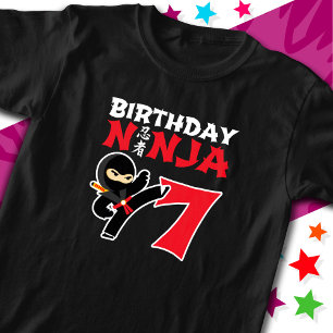 7-årsjubileum Karate Ninja Party Kids 7:e T Shirt