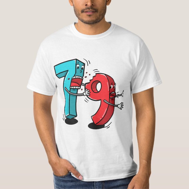 7 ate (8) 9 Funny Math T Shirt (Framsida)