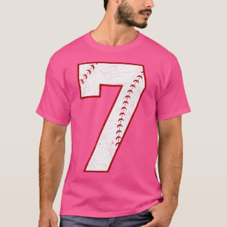 7 Basebollens vita Speciella nummer T Shirt