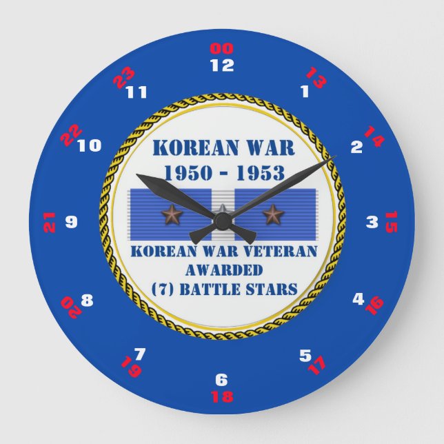 7 BATTLE STARS KOREAN KRIG VETERAN STOR KLOCKA (Framsida)