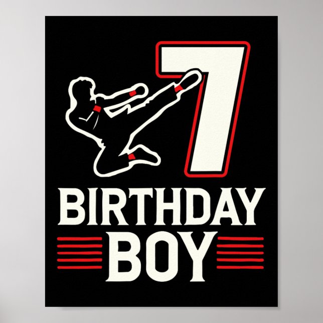 7 Birthday Boy Karate Sju ÅR Poster (Framsidan)