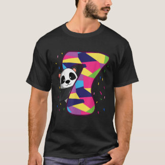 7 Birthday Panda Theme 7:e Bday Party Firande T Shirt