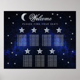 7 Bord Celestial Wedding Stars Moon Bordskarta Poster