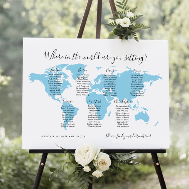 7 Bord Destinations Världskarta Sittplatskarta Poster (Skapare uppladdad)
