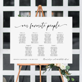7 Bord Vår Favoritpersoners Placeringsplan Poster