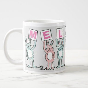 7 Brev Namn med kaniner Jumbo Mugg