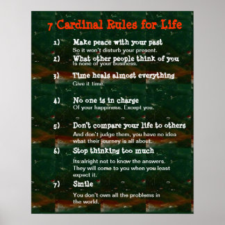 7 Cardinal Rules for LIFE Poster