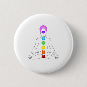 7 Chakra Andlig Meditation Yoga T-Shirt Knapp