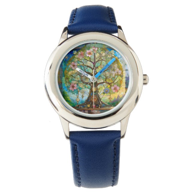 7 Chakra Blossoming Livets träd Armbandsur (Framsida)