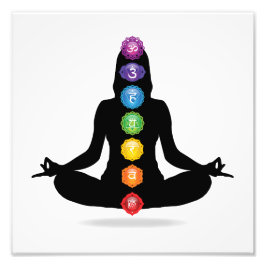 7 Chakra Female Silhouette Fototryck