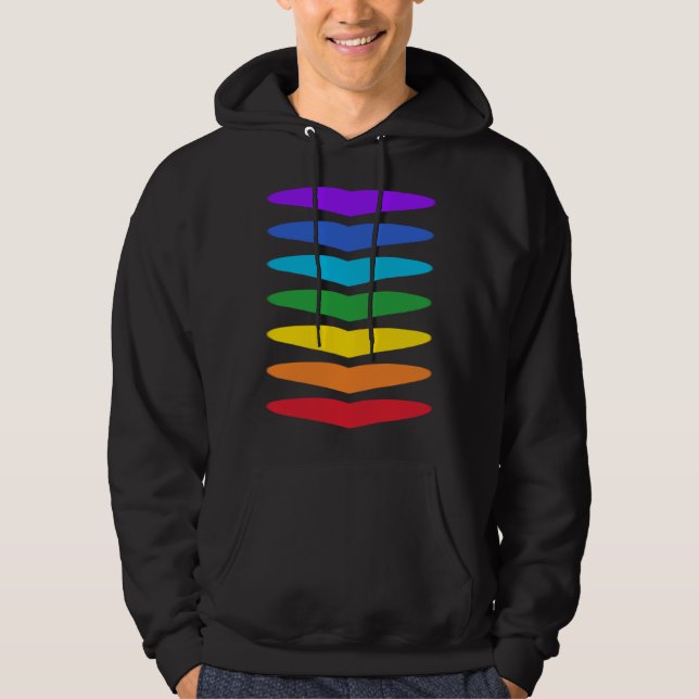 7 Chakra Hearts Energy System Chakras Colours Kund Hoodie (Framsida)