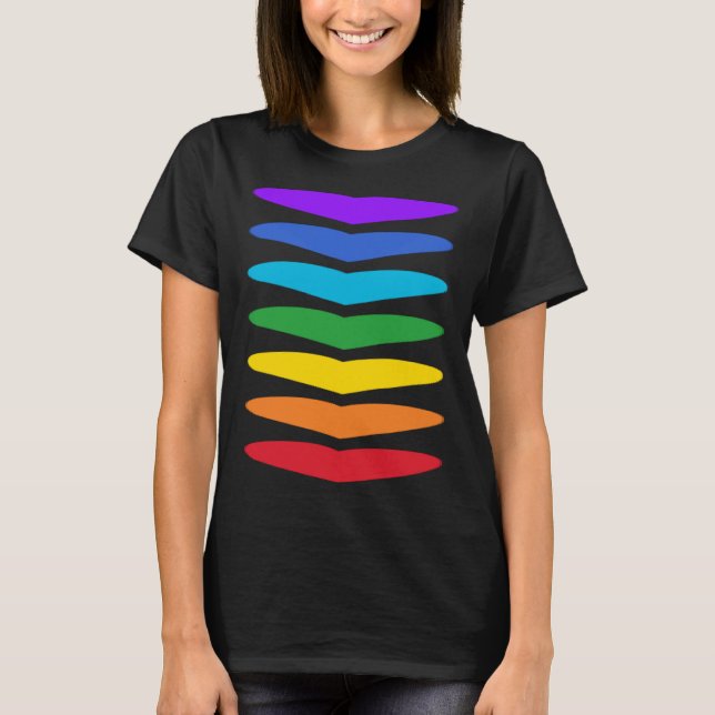 7 Chakra Hearts Energy System Chakras Färg Kund T Shirt (Framsida)