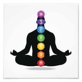 7 Chakra Male Silhouette Fototryck