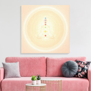 7 Chakra Meditation Väggkonst Andlig Yoga Canvastryck