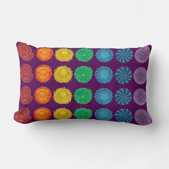 7 Chakras #1 som läker konstverk Lumbarkudde (Framsida)