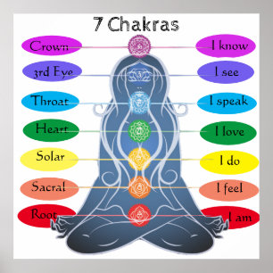 7 Chakras 24 x 24-tums Poster