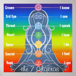 7 Chakras 24 x 24-tums Poster